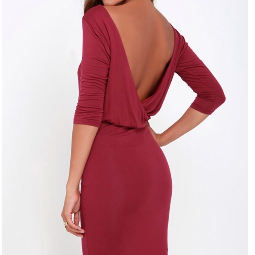 PARTY DRESS Open-back Burgundy Dress - LULUs